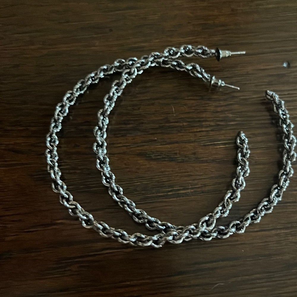 Gunmetal Hoop Earring